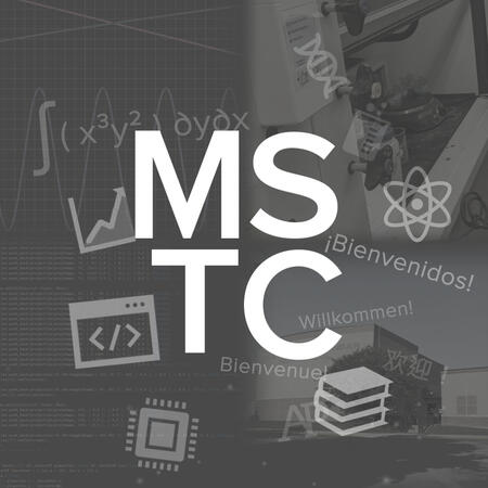 Server icon designed for the MSTC school program, incorporating elements from the various academic fields that make up "MSTC."